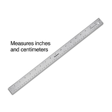 Staples 18" Stainless Steel Ruler with Non Slip Cork Base (51899)