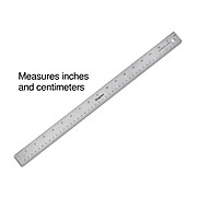 Staples 18" Stainless Steel Ruler with Non Slip Cork Base (51899)