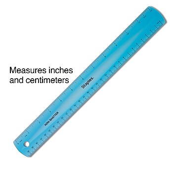 Staples 12" Shatterproof Ruler, Assorted Translucent Colors, Plastic (51883)