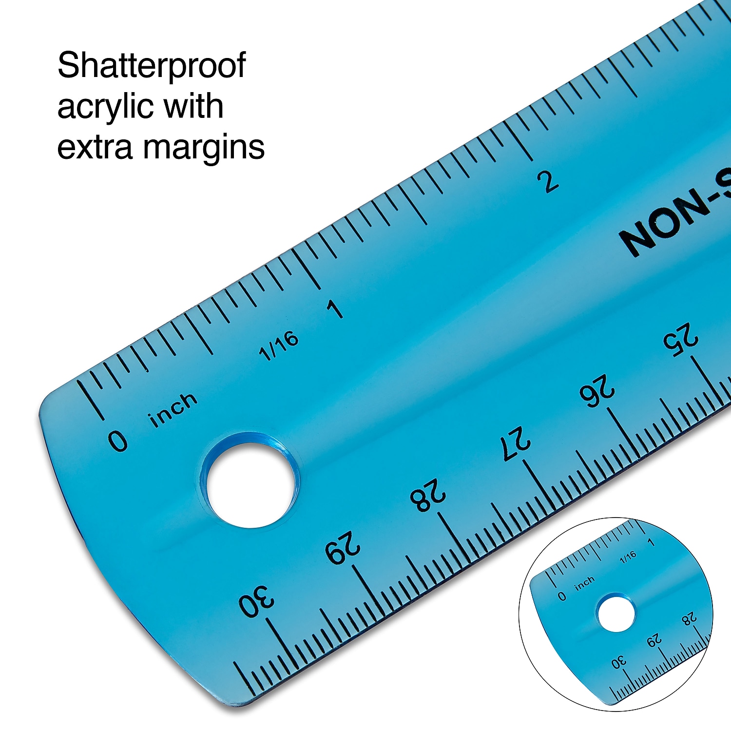 Staples 12" Shatterproof Ruler Assorted Translucent Colors (51883) - Bild 4 von 6