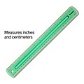Staples 12" Plastic Standard Imperial/Metric Scales Ruler, with Grip, Assorted Colors (51885)