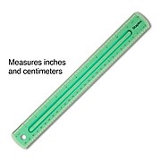 Staples Grip 12" Standard Imperial/Metric Scales Ruler (51885)