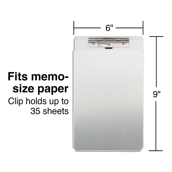 Staples Aluminum Clipboard, Memo Size, Silver – Compact Metal