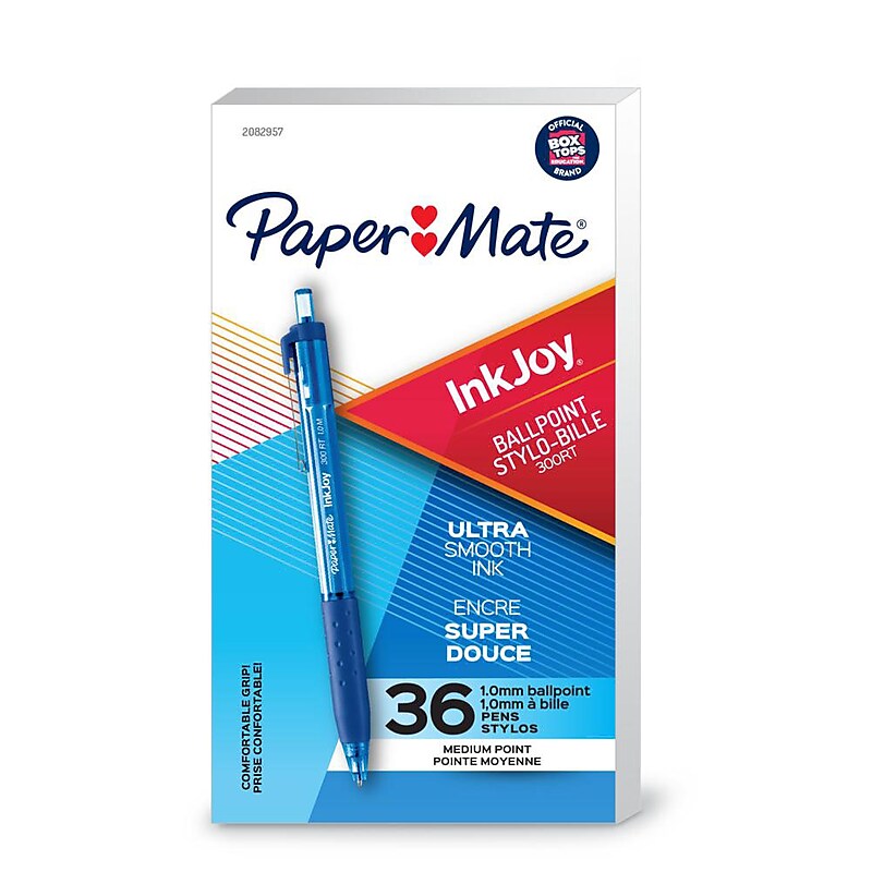 Paper Mate InkJoy 300 RT Retractable Ballpoint Pen, Medium Point, Blue Ink, 36/Pack (2082957) image 1