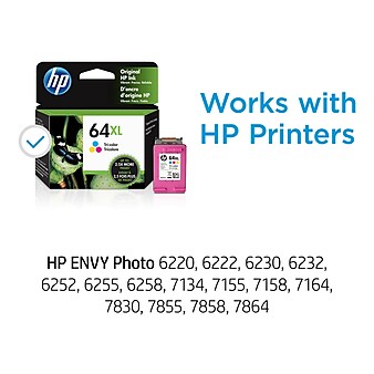 HP 64XL Tri-Color High Yield Ink Cartridge (N9J91AN#140), print up to 415 pages