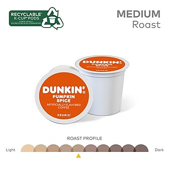Dunkin' Pumpkin Spice Coffee Keurig® K-Cup® Pods, Light Roast, 22/Box (5000202812)