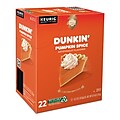 Dunkin' Pumpkin Spice Coffee Keurig® K-Cup® Pods, Light Roast, 22/Box (5000202812)