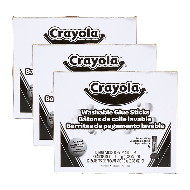 Crayola WashableRemovable Glue Sticks, .29 oz., Blue, 6/Pack (79618-PK36) image 1