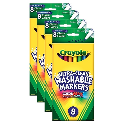  Crayola Ultra Clean Washable Color Max Crayons,  Standard Size, Set of 8 : Learning: Supplies