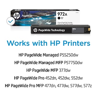 HP 972A Black Standard Yield Ink Cartridge (F6T80AN), print up to 3500 pages