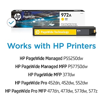 HP 972A Yellow Standard Yield Ink Cartridge (L0R92AN), print up to 3000 pages