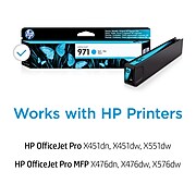 HP 971 Cyan Standard Yield Ink Cartridge (CN622AM)