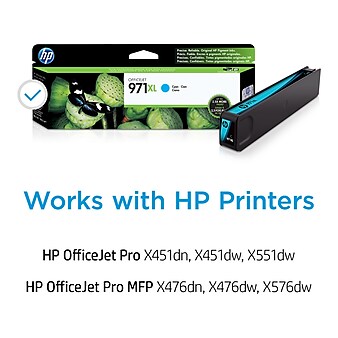 HP 971XL Cyan High Yield Ink Cartridge (CN626AM)