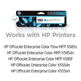 HP 980 Cyan Standard Yield Ink Cartridge (D8J07A)