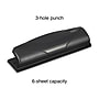 Staples Mini 3-Hole Punch, 6 Sheet Capacity, Black (21419-CC)~#|#~s1208246_sc7