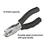 Staples Premium Handheld Hole Punch, 6 Sheet Capacity, Silver/Black (ST10577-CC)~#|#~s1208251_sc7