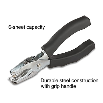 Staples Premium 1-Hole Punch, 6 Sheet Capacity (10577)