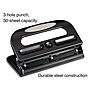 Staples Circle 3-Hole Punch, 30 Sheet Capacity, Black (24549/33989)~#|#~s1208257_sc7