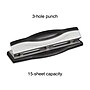 Staples 3-Hole Punch, 15 Sheet Capacity, Black/Silver (26639)~#|#~s1208266_sc7