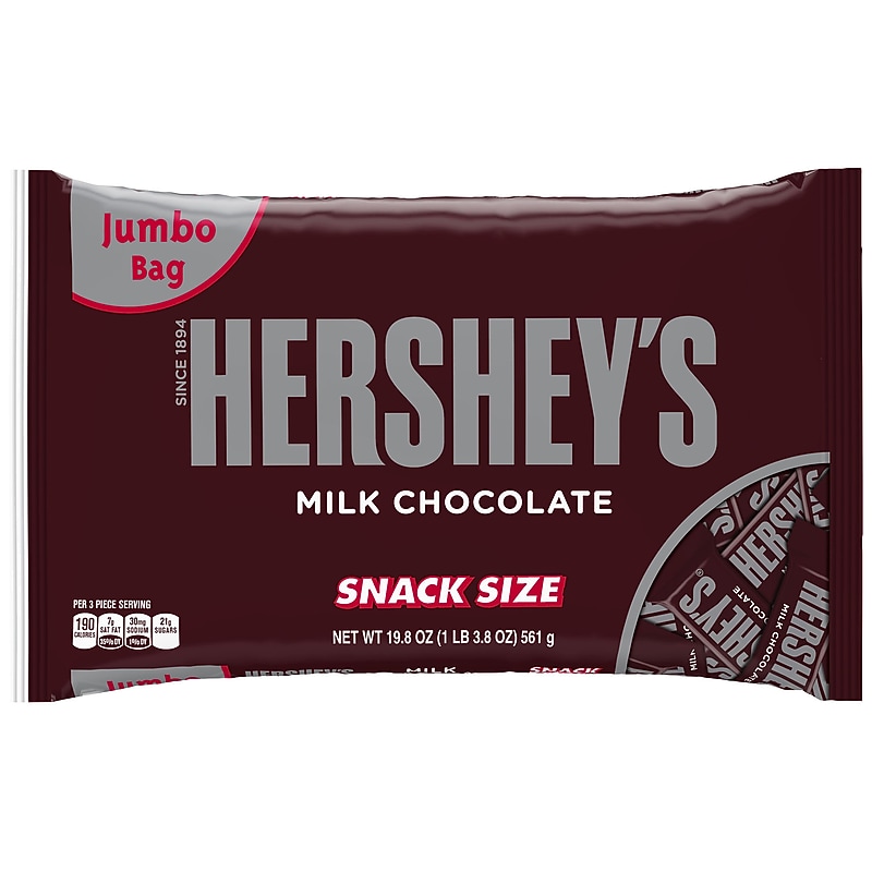 HERSHEY'S Snack Size Milk Chocolate Bars, 19.8 oz. (100-00343) image 1