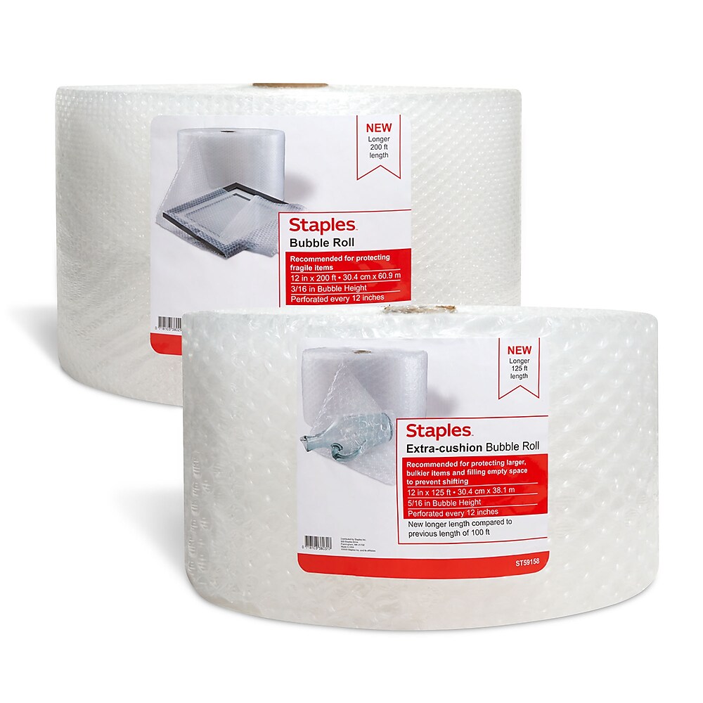 all Staples® bubble rolls.