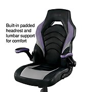Emerge Vortex Bonded Leather Gaming Chair, Black and Purple (60115-CC)