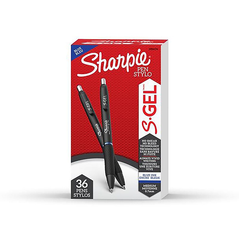 Sharpie S-Gel Retractable Gel Pen, Medium Point, Blue Ink, 36/Pack (2096176) image 1