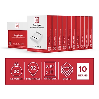 TRU RED™ 8.5" x 11" Copy Paper, 20 lbs., 92 Brightness, 500 Sheets/Ream, 10 Reams/Carton (TR56958)~#|#~s1210611_sc7