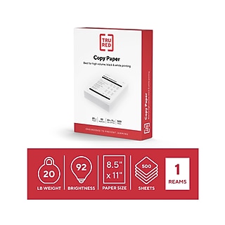 TRU RED Printer Paper, 8.5" x 11", Designed for High-Speed Printers, 92-Brightness~#|#~s1210625_sc7