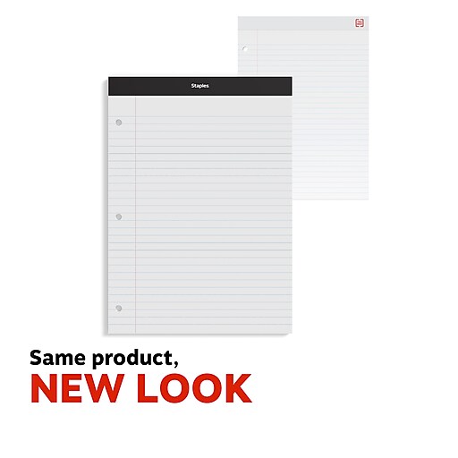 Staples DoubleSheet Notepad, 8.5" x 11.75", Letter Size, White, 100 Sheets/Pad (20244) Staples