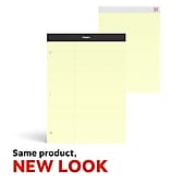 Staples Notepad, 8.5" x 11.75", Law Ruled, Canary, 100 Sheets/Pad, Each (ST57348)