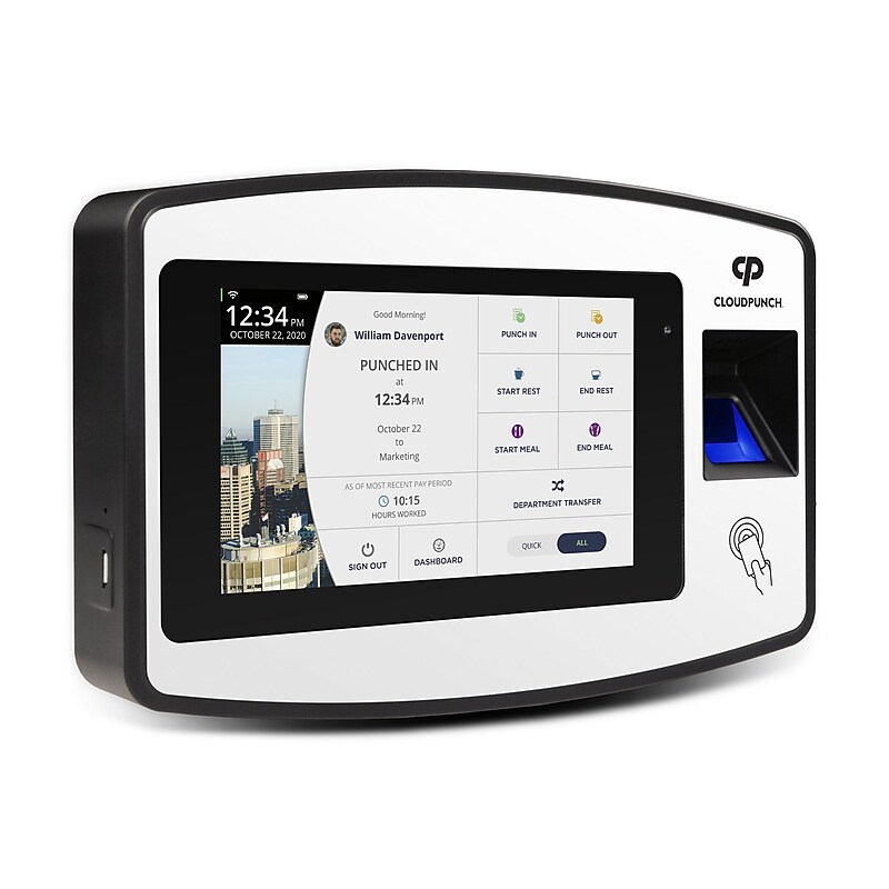Acroprint CloudPunch CP200 Fingerprint Time Clock System, Black (01-0294-000) image 1