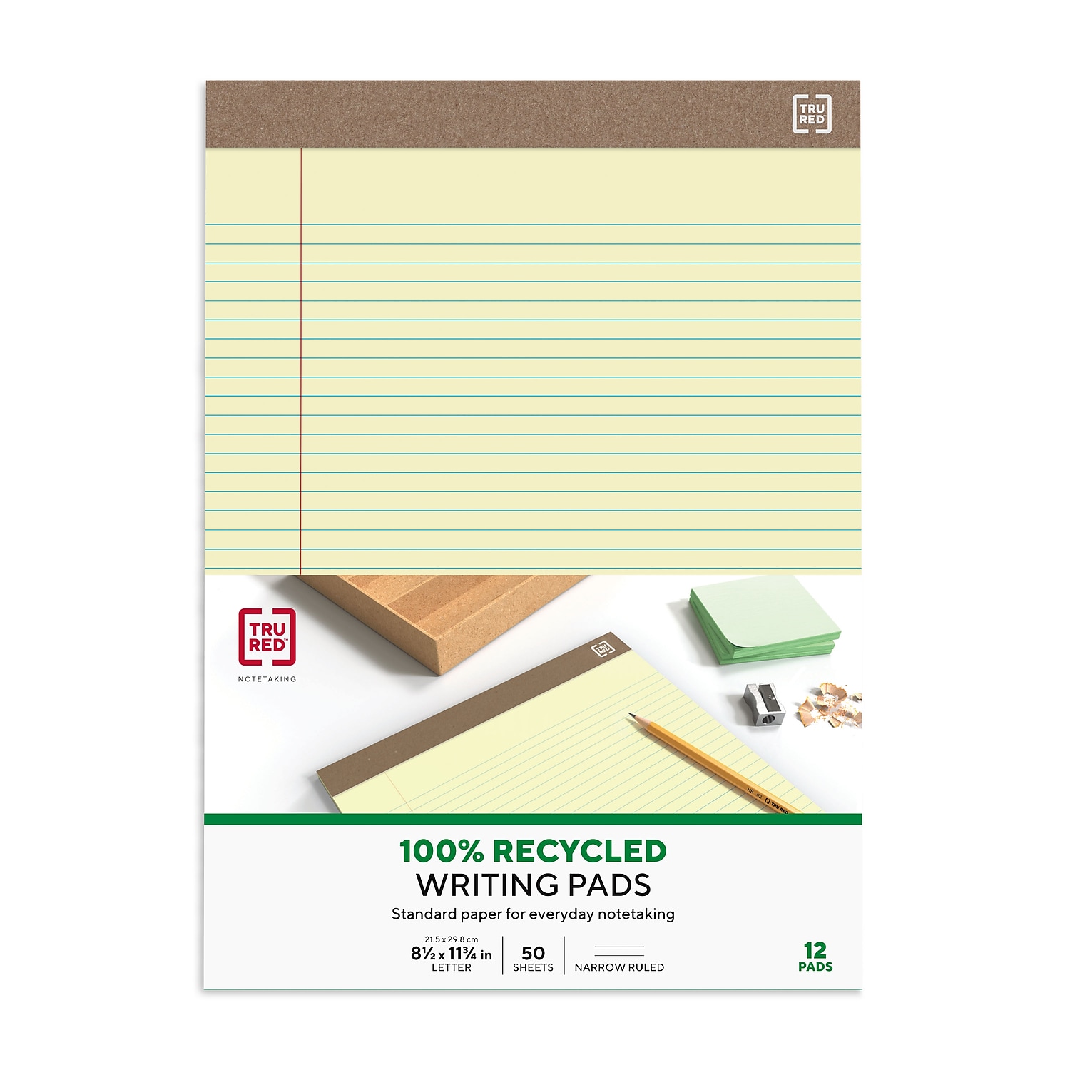 MyOfficeInnovations Notizblöcke 8,5" x 11,75" schmal gelb 50 Sh./Pad 12 Blöcke/PK - Bild 4 von 8