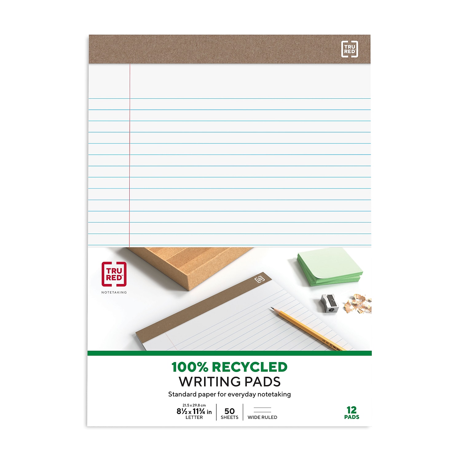 MyOfficeInnovations Notepads 8.5" x 11.75" Wide White 50 Sh./Pad 12 Pads/PK - Picture 4 of 8
