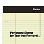 Staples Notepad, 8.5" x 11.75", Narrow Ruled, Canary, 100 Sheets/Pad, Each (ST57347)~#|#~s1211942_sc7