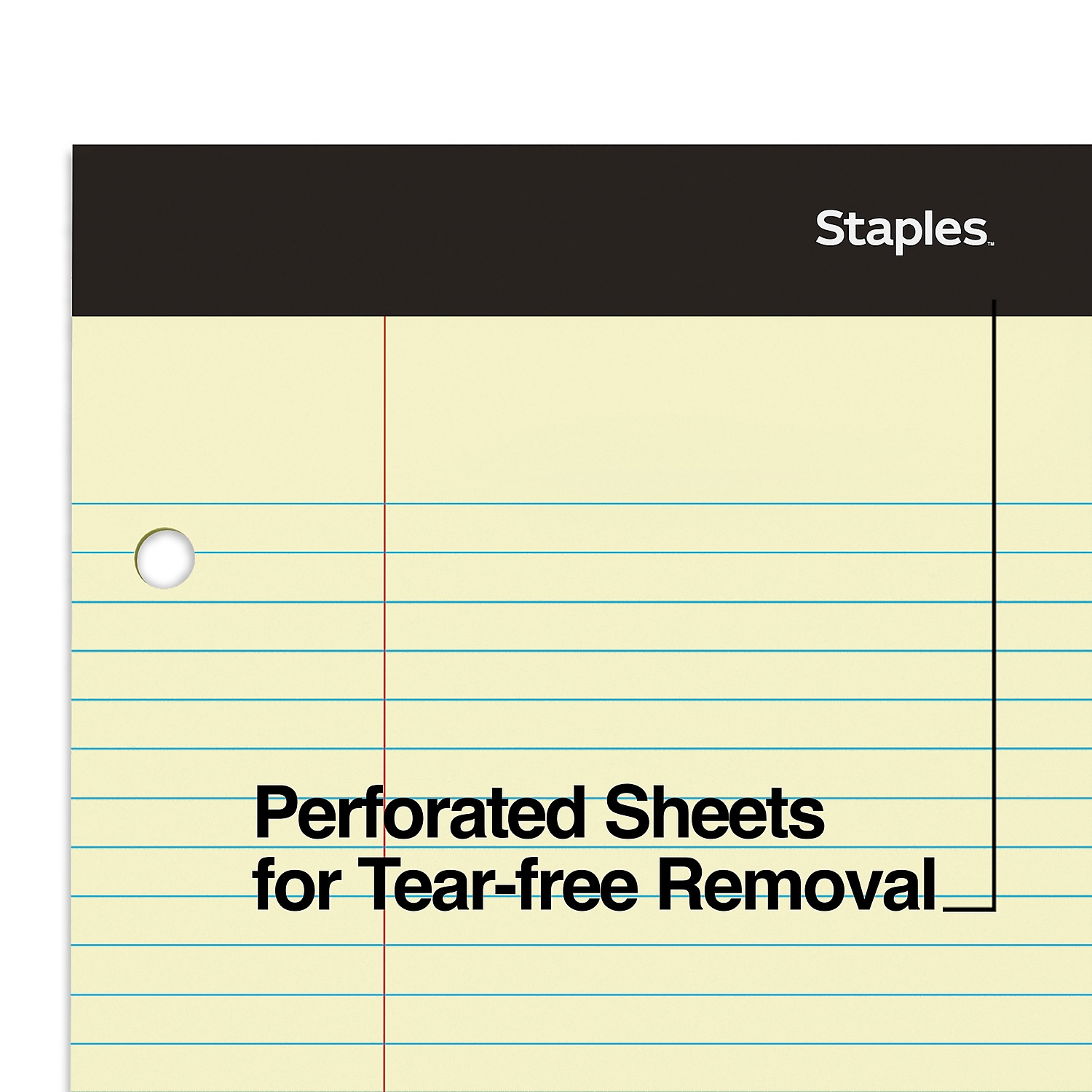 Bloc de notas Staples 8,5" x 11,75" canario estrecho 100 hojas/almohadilla (13771/18578) - Imagen 4 de 8