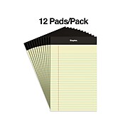 Staples Notepads, 5" x 8", Narrow Ruled, Canary, 50 Sheets/Pad, Dozen Pads/Pack (ST57298)