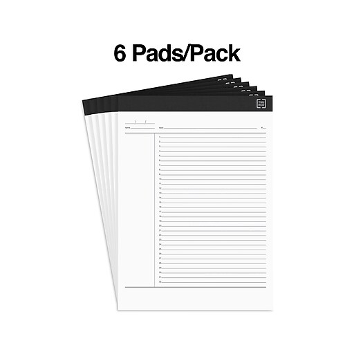 TRU RED™ Notepads, 8.5" x 11.75", Project Planner Format Ruled, White