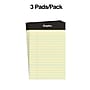 Staples® Mini Legal Notepad, 3" x 5", Narrow Ruled, Canary, 50 Sheets/Pad, 3/Pack (36312)~#|#~s1212057_sc7