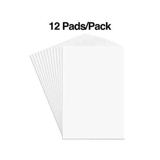 Ampad Mini Notepads, 3" x 5", Narrow, White, 50 Sheets/Pad, 12 Pads/Pack (TOP20208) Staples