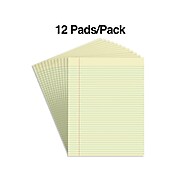 Staples Notepads, 8.5" x 11" (US letter), Narrow Ruled, Canary, 50 Sheets/Pad, Dozen Pads/Pack (ST57296)