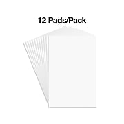 Staples Notepads, 4" x 6", Unruled, White, 100 Sheets/Pad, Dozen Pads/Pack (ST57328)
