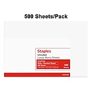 Staples Loose Memo Slips, 4" x 6", Unruled, White, 500 Sheets/Pack (ST57326)