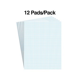 Staples® Notepads, 8.5" x 11", Graph Ruled, White, 50 Sheets/Pad, 6 Pads/Pack (ST57332)