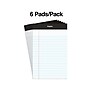 Staples Notepads, 5" x 8", Narrow Ruled, White, 100 Sheets/Pad, 6 Pads/Pack (ST57343)~#|#~s1212142_sc7