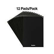 Staples Steno Pads, 6" x 9", Gregg Ruled, Green, 80 Sheets/Pad, Dozen Pads/Pack (ST57353)
