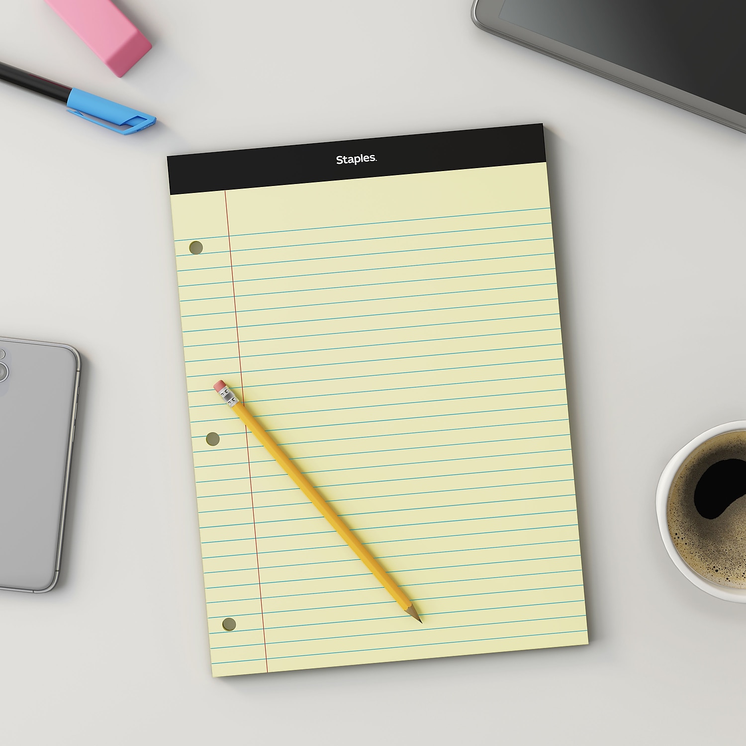 MyOfficeInnovations Notepads 8.5" x 11.75" Wide Yellow 100 Sh./Pad 6 Pads/PK - Picture 8 of 8