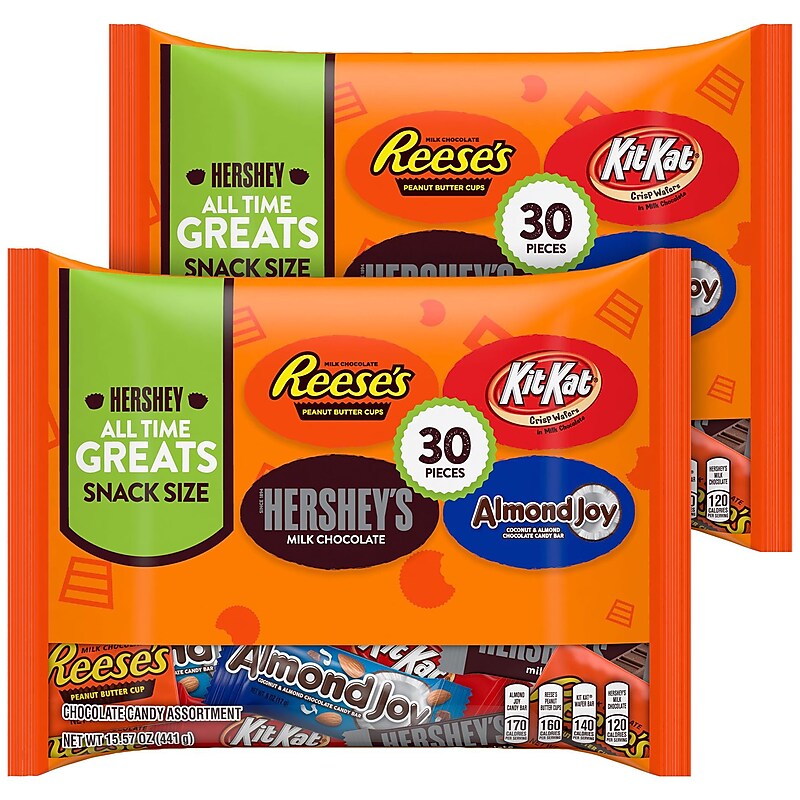 Hershey's All Time Greats 30 Pc. Snack Size Assortment Pack, 15.92 Oz., 2/Pack  (246-01148) image 1