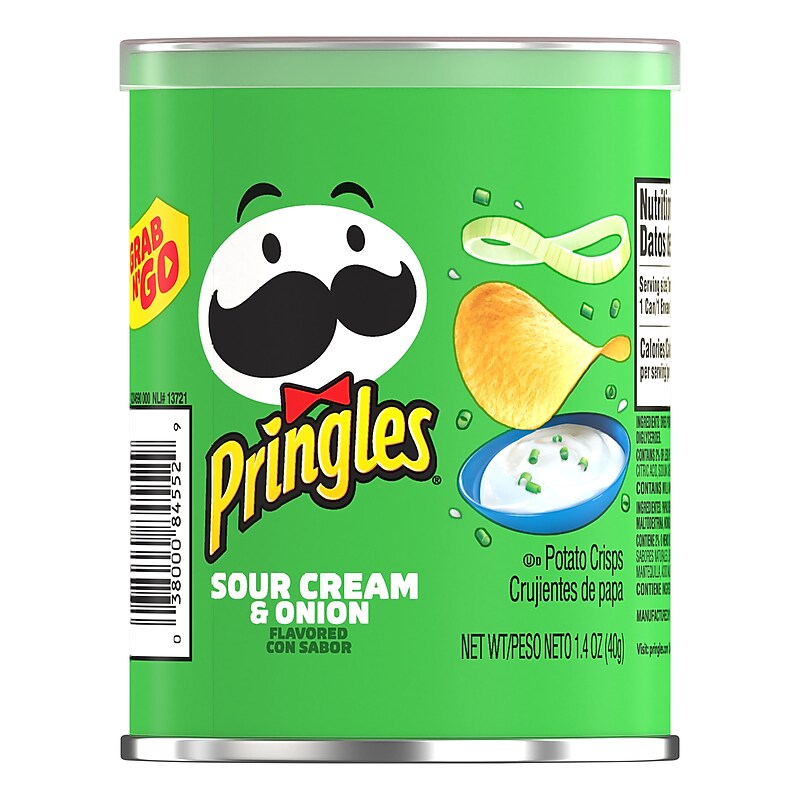Pringles Sour Cream & Onion Potato Chips, 1.4 oz., (PSCR12N) image 1