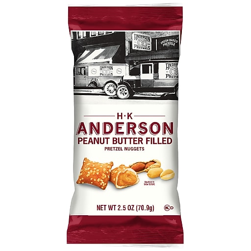 Anderson Peanut Butter Pretzels Nuggets, 2.5 oz., 24 Bags/Carton